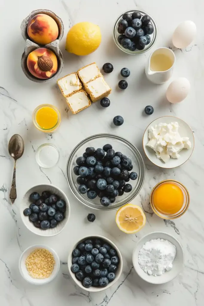 Bite-sized blueberry cheesecake cupcakes with graham crust and rich topping, ideal for parties and gatherings.