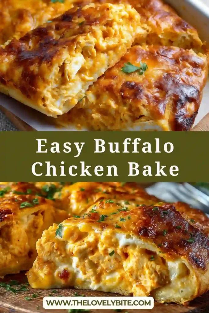 Freshly baked buffalo chicken roll cut into slices with gooey cheese and crispy dough exterior.