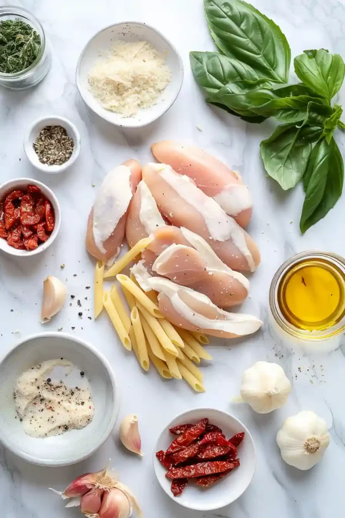 Comforting marry me chicken pasta recipe served warm with fresh basil garnish.