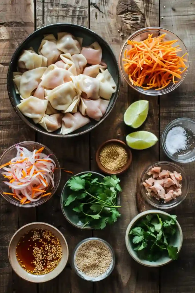 Crispy Chicken Wonton Tacos arranged on a serving platter with savory chicken filling and fresh slaw. This Asian-inspired taco recipe looks crunchy, fresh, and ideal for entertaining.