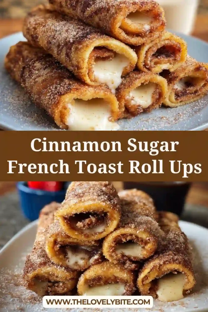 Freshly cooked French toast roll ups coated in cinnamon sugar and served with maple syrup for dipping. A comforting and easy brunch recipe.