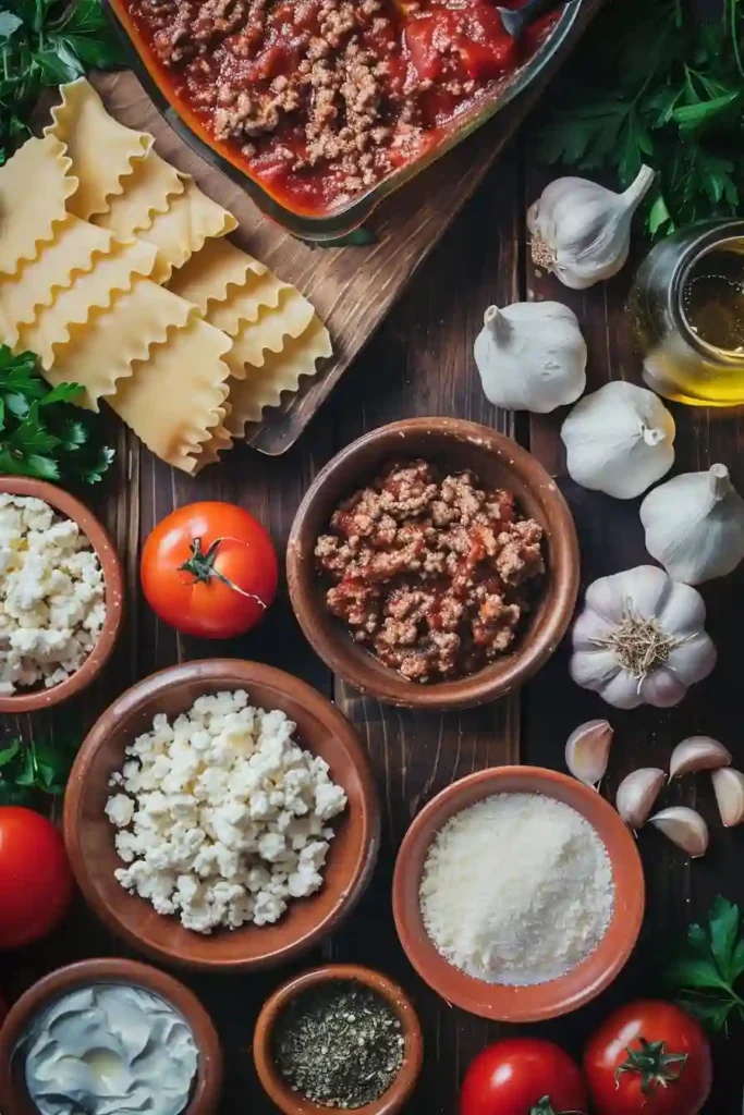 Homemade Best Classic Beef Lasagna Recipe prepared with layers of ground beef sauce, ricotta cheese filling, and mozzarella baked until golden.