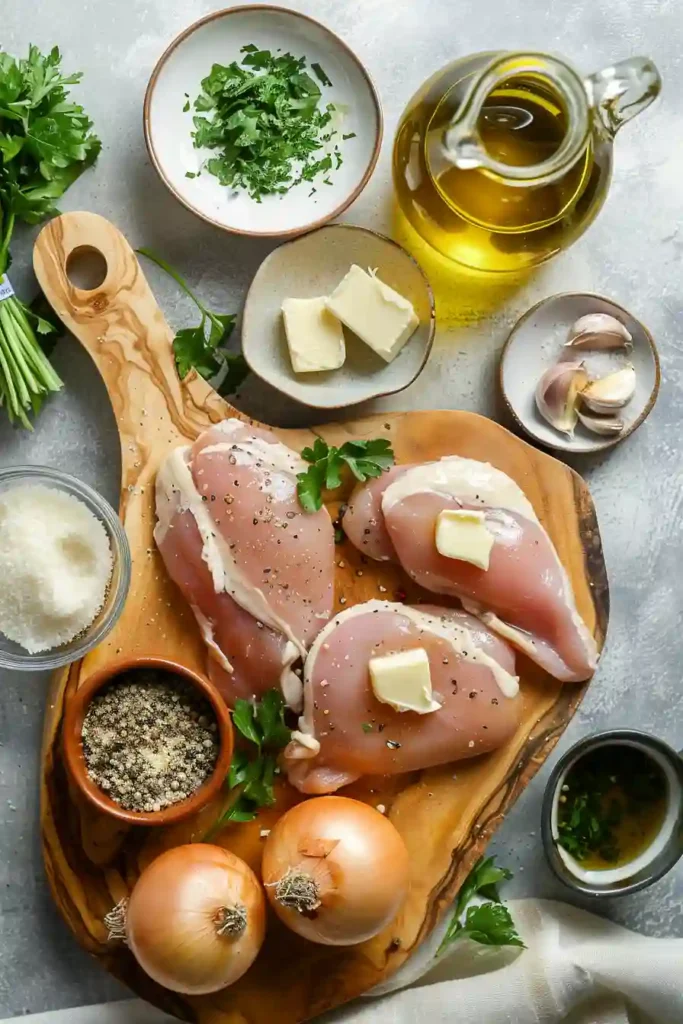 Creamy Garlic Butter Chicken plated with sauce spooned over tender chicken and sprinkled with parsley. A flavorful garlic cream chicken recipe perfect for dinner.