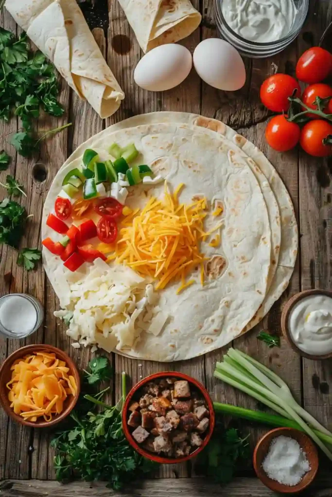 Golden skillet-toasted Easy Breakfast Crunchwrap stuffed with eggs, cheddar cheese, sausage, and vegetables. A warm and comforting homemade breakfast wrap.