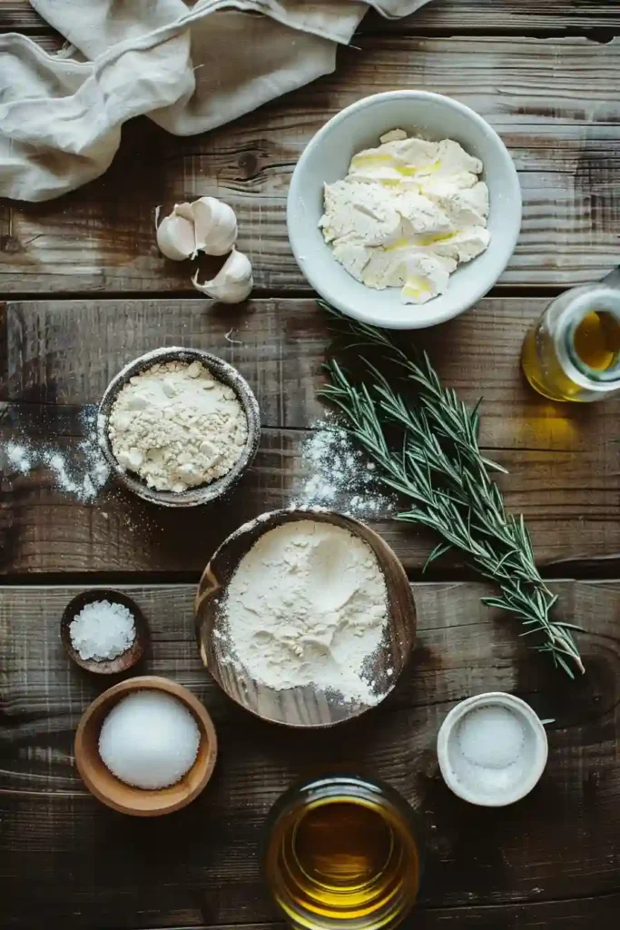 Homemade garlic rosemary focaccia muffins served warm with crispy tops and soft centers on a baking tray.