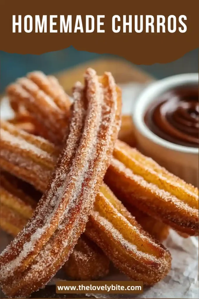 Freshly fried Homemade Churros with a crunchy exterior and sweet cinnamon-sugar coating. This easy churros recipe creates a classic dessert with a soft center and rich flavor.