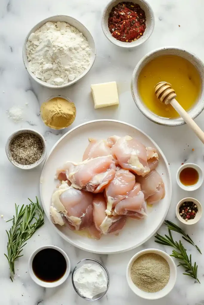 Homemade honey butter chicken biscuit with golden crust and glossy honey butter glaze.