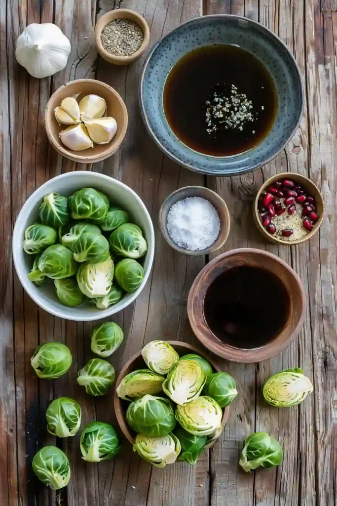 Serving bowl of garlic Air Fryer Brussels Sprouts with caramelized edges and vibrant color.
