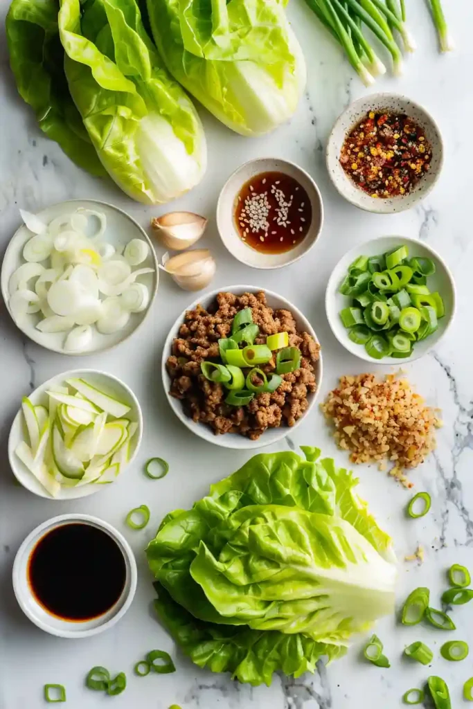 Asian Turkey Lettuce Wraps served in butter lettuce leaves filled with savory ground turkey and crunchy water chestnuts. A healthy and low-carb meal option.