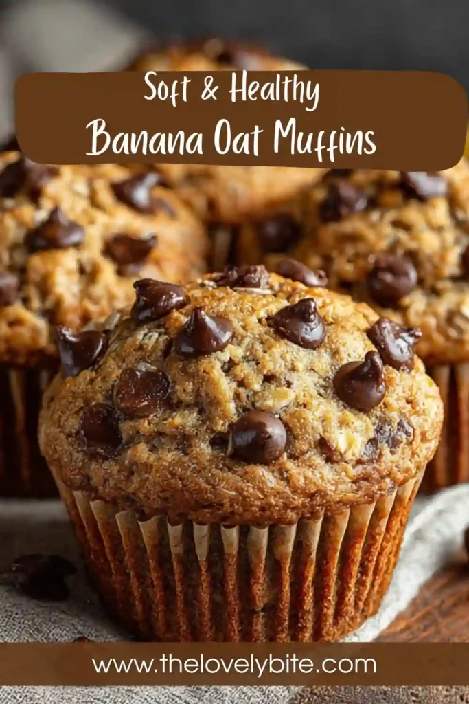 Healthy banana oat muffins made with oat flour and ripe bananas, arranged on a cooling rack.
