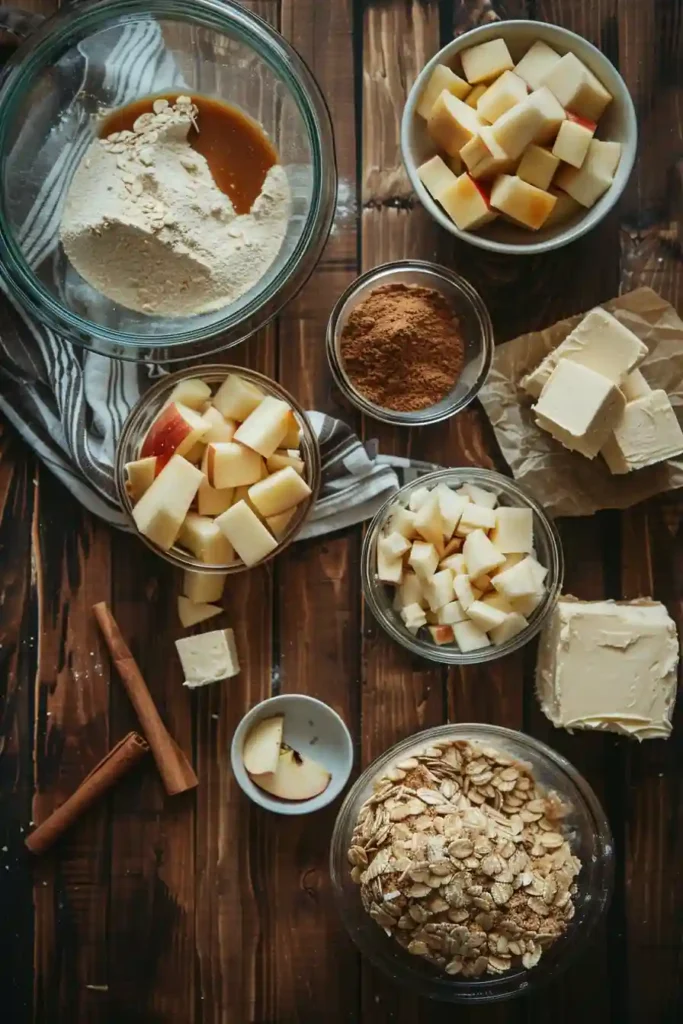 A plated Caramel Apple Cheesecake Bar showing layers of crust, cheesecake, chopped apples, and crumb topping. The caramel glaze adds a glossy finish to this cozy apple dessert.