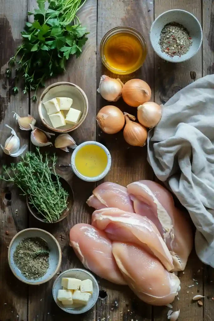 Creamy chicken recipe plated with mashed potatoes and covered in rich Irish-style sauce.