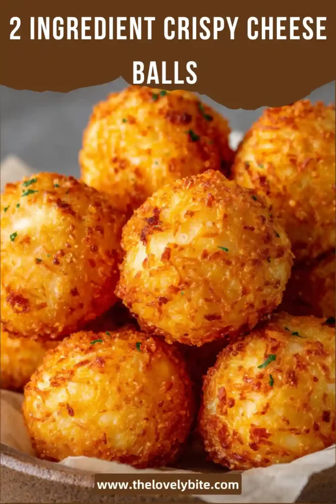 Close-up of crispy cheese balls made with only cheese and egg whites, showing a crunchy texture and soft interior.