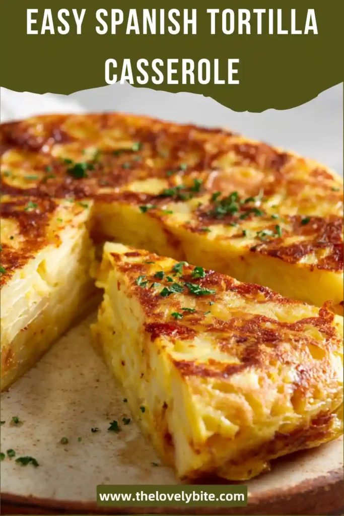 Freshly baked Easy Spanish Tortilla Casserole served warm with chopped chives on top. A hearty and comforting potato egg dish.