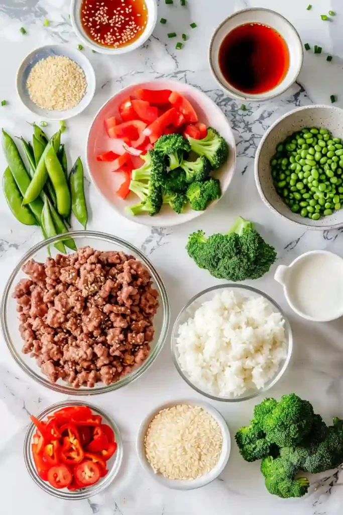 Homemade teriyaki beef bowl with tender beef and vibrant vegetables, perfect for a quick dinner recipe.