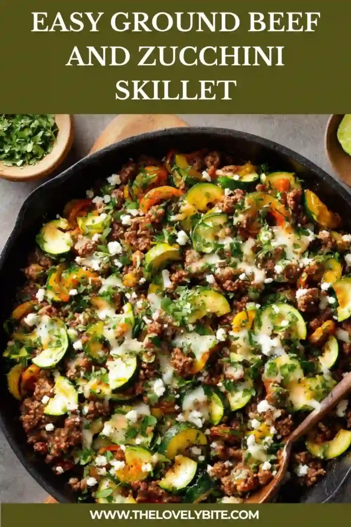 Ground Beef and Zucchini Skillet served hot from the pan with corn, tomatoes, and tender zucchini in every bite. This cheesy skillet dinner is simple, satisfying, and family-friendly.