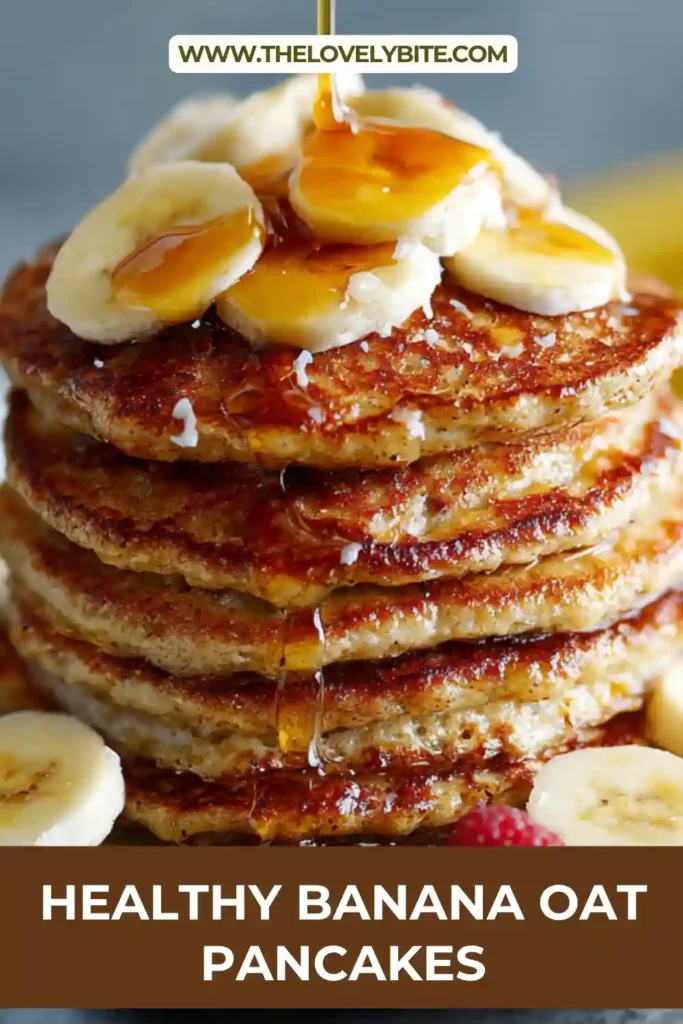 Close-up of banana oat pancakes showing soft texture and golden edges. A healthy and easy blender pancake recipe.