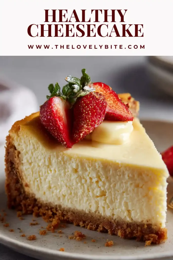 Sugar free healthy cheesecake recipe topped with fresh berries, showing a rich and smooth consistency.