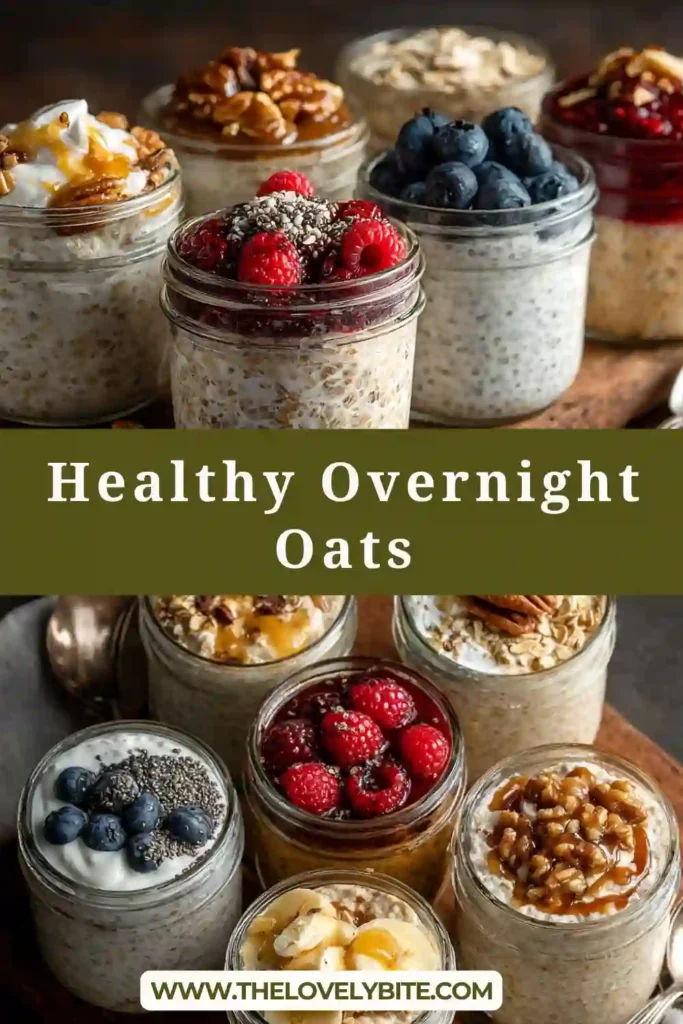 Creamy overnight oats with banana slices and berries, showcasing a nutritious and easy breakfast meal prep idea.
