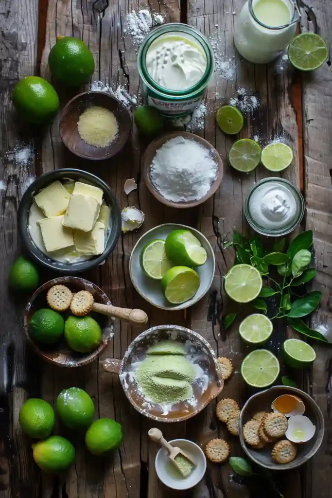 A slice of Key Lime and Elderflower Pie topped with whipped cream and mint, showing creamy texture and biscuit crust.