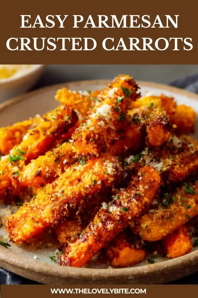 Oven roasted Parmesan Crusted Carrots arranged on parchment paper with melted cheese forming a crisp base. A popular viral carrot recipe.