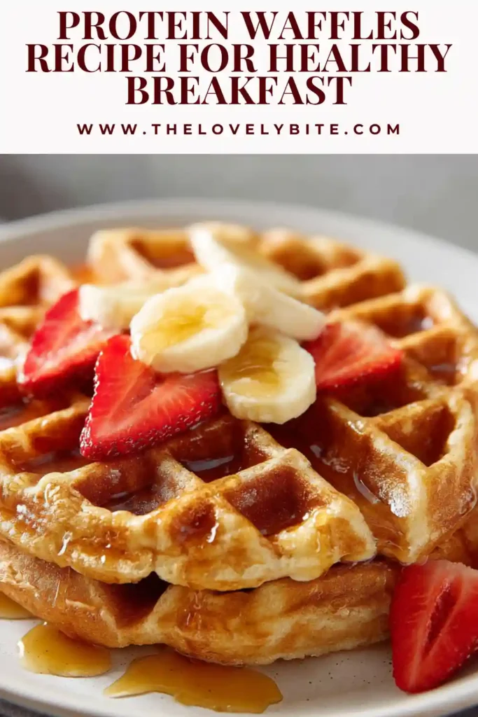 Close-up of crispy protein waffles made with oats and cottage cheese, perfect for a high protein breakfast.