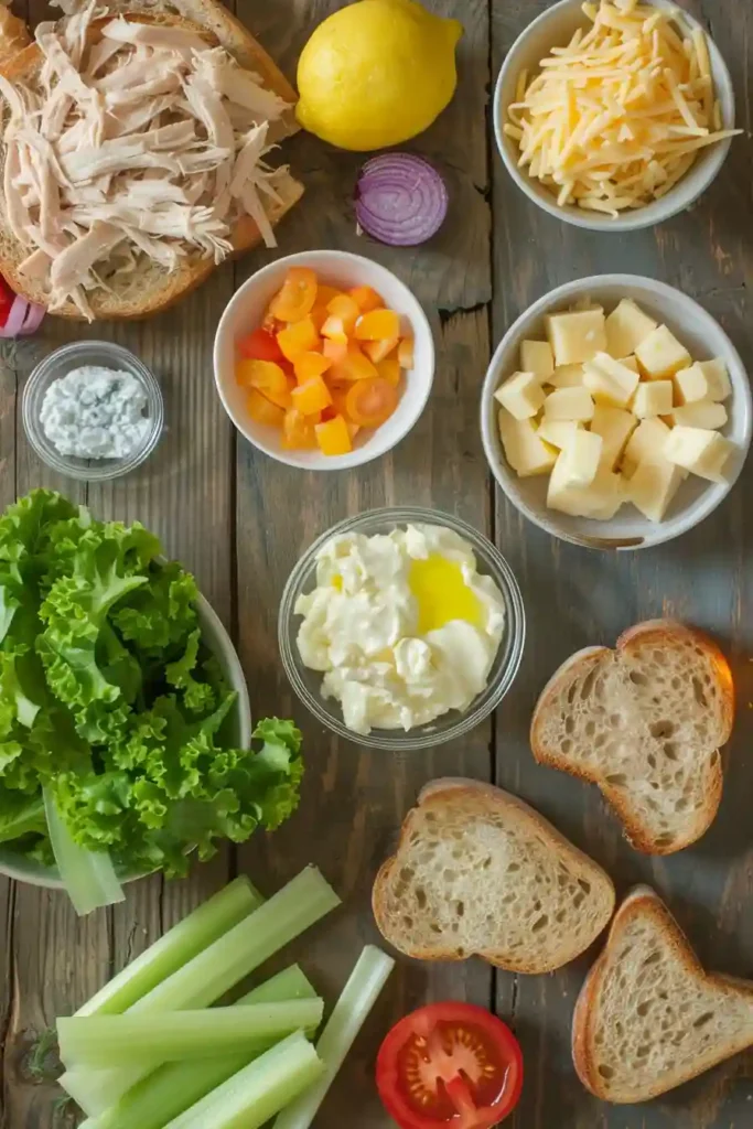 A skillet-made Rotisserie Chicken Salad Melt with tomato and cheese is toasted until crisp and golden. The filling is creamy, savory, and packed with tender chicken and fresh crunchy celery.