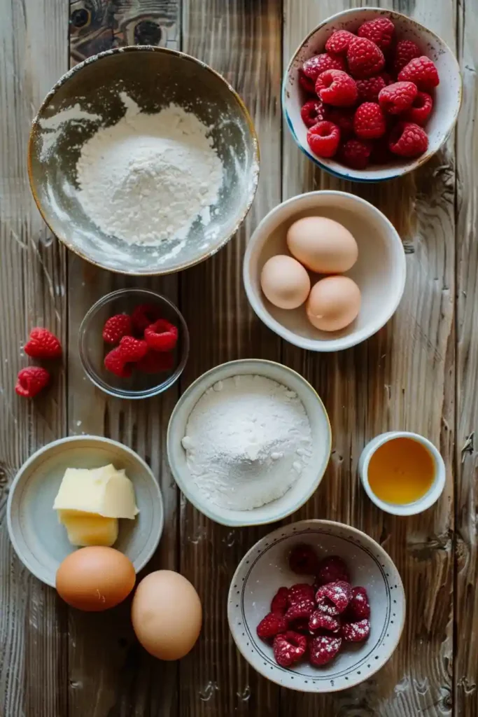 Soft sourdough discard raspberry cream cheese danishes cooling on a rack with creamy centers and jammy fruit topping. The pastries look warm and inviting.