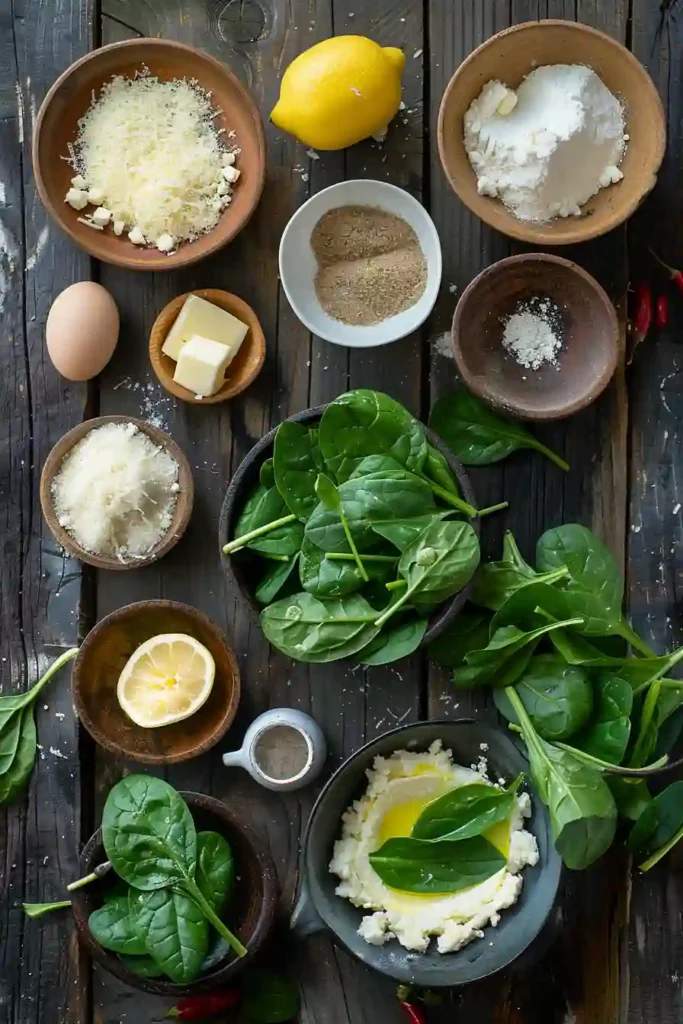 Freshly cooked gnudi dumplings resting in a smooth butter chili sauce. The surface is silky with a delicate green hue from spinach.