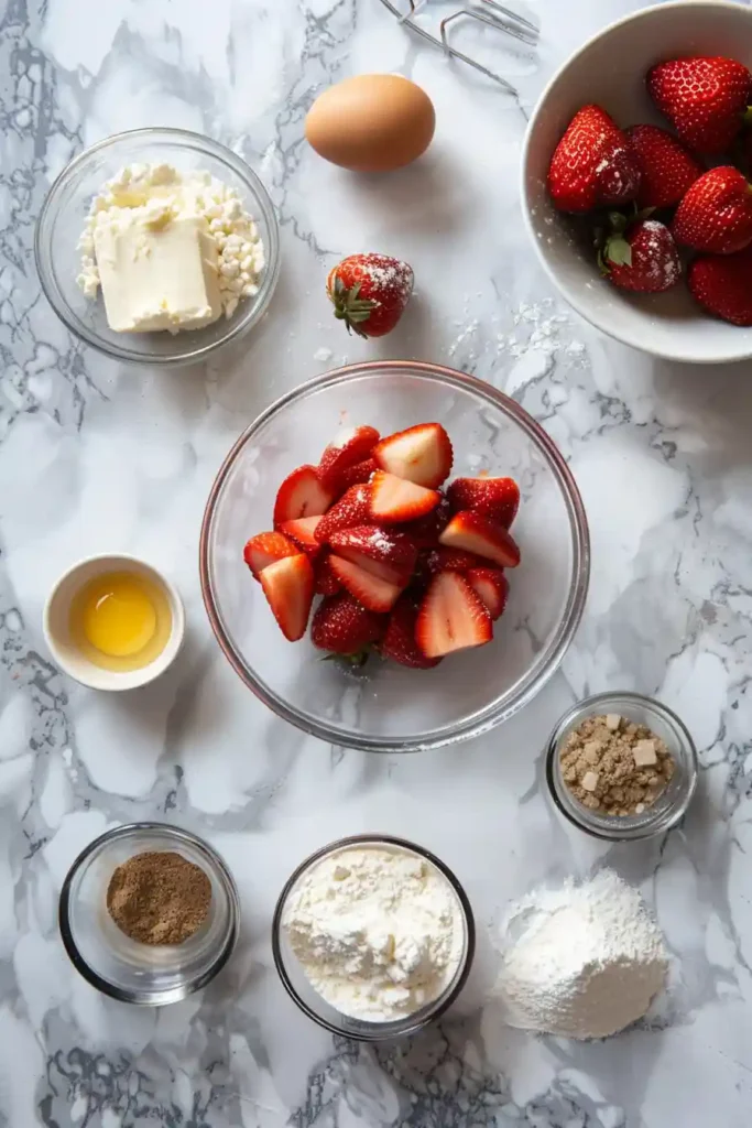 Freshly baked strawberry cheesecake cookies with soft centers and sugar-coated edges.