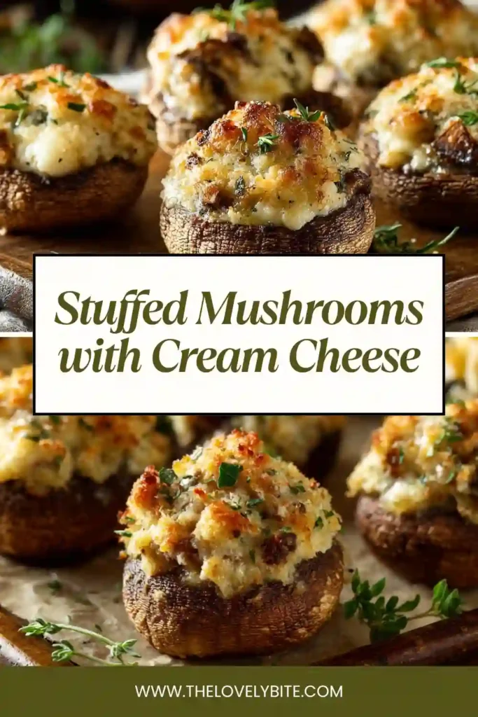 Stuffed mushrooms filled with cream cheese and beef sausage baked until golden brown. A delicious and easy appetizer served warm.