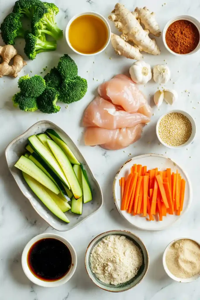 Teriyaki Chicken Rice Bowls served with grilled chicken, broccoli, carrots, and rice in a bowl. The dish looks fresh, colorful, and full of flavor.