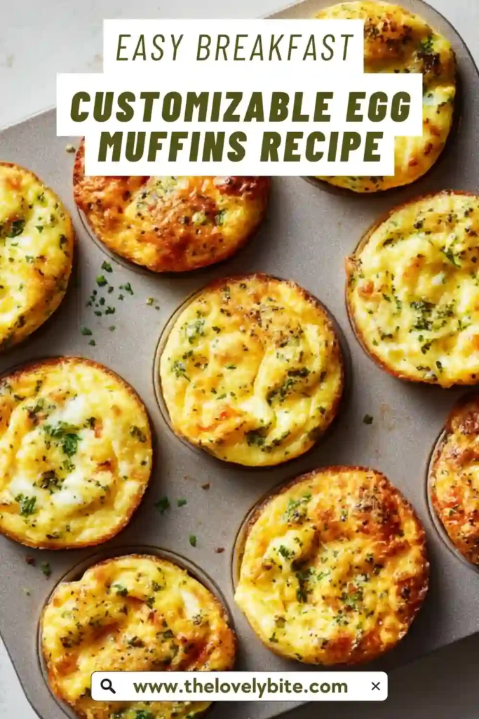 Homemade customizable egg muffins served on a plate with vibrant ingredients. Great for quick and healthy breakfasts.