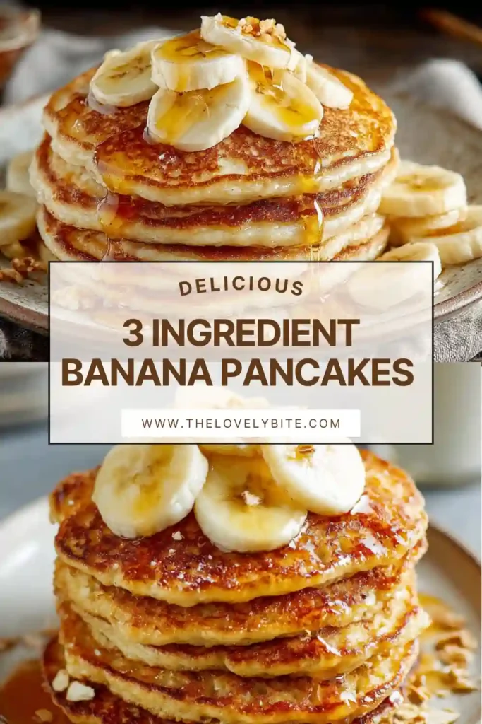 Close-up of healthy banana pancakes made with only three ingredients, served warm and fresh.
