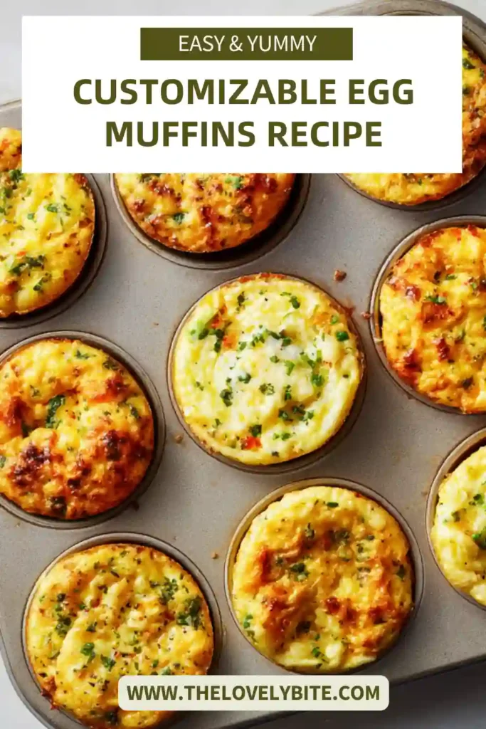 Assorted customizable egg muffins showing different fillings like pico de gallo and cream cheese. Ideal for easy breakfast ideas.