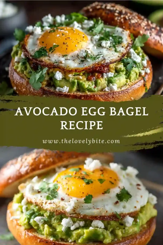 Freshly made avocado breakfast bagel with soft egg, mashed avocado, feta crumbles, and sweet chili drizzle. This easy brunch recipe is hearty, flavorful, and perfect for mornings.