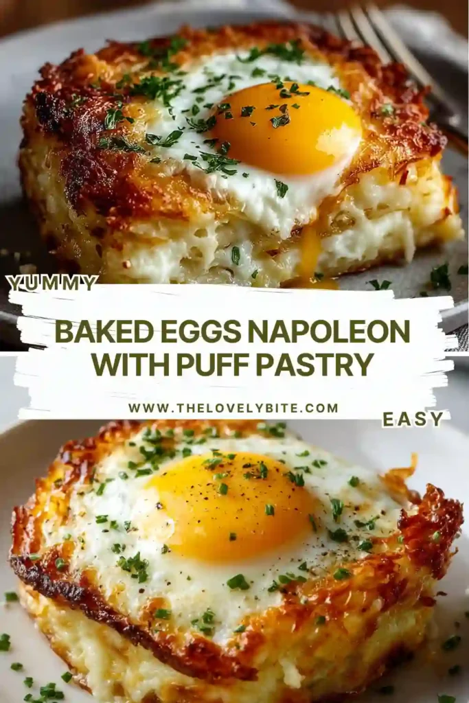 Freshly baked puff pastry topped with eggs, sautéed spinach, turkey ham, and creamy cheese sauce. Baked Eggs Napoleon makes a beautiful and savory breakfast dish.