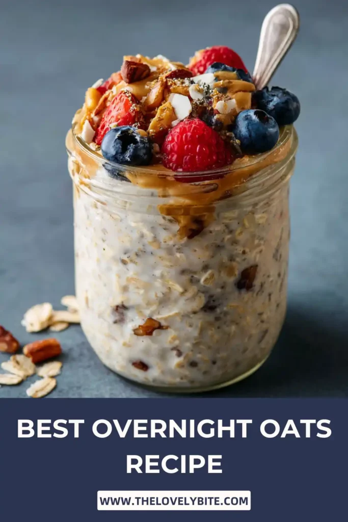Chocolate chip overnight oats served in a glass jar with creamy oats, almond milk, and melted chocolate chips. A simple and delicious healthy breakfast recipe.
