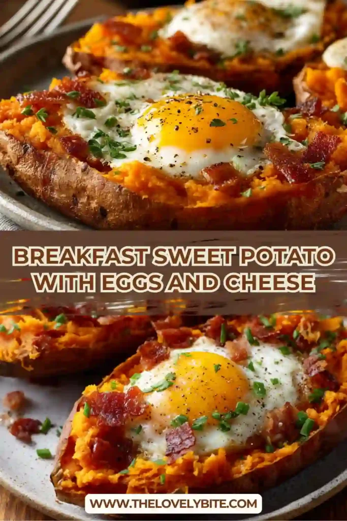Halal-friendly Breakfast Sweet Potato recipe made with eggs, cheddar cheese, and turkey bacon. A comforting and protein-packed breakfast perfect for brunch.