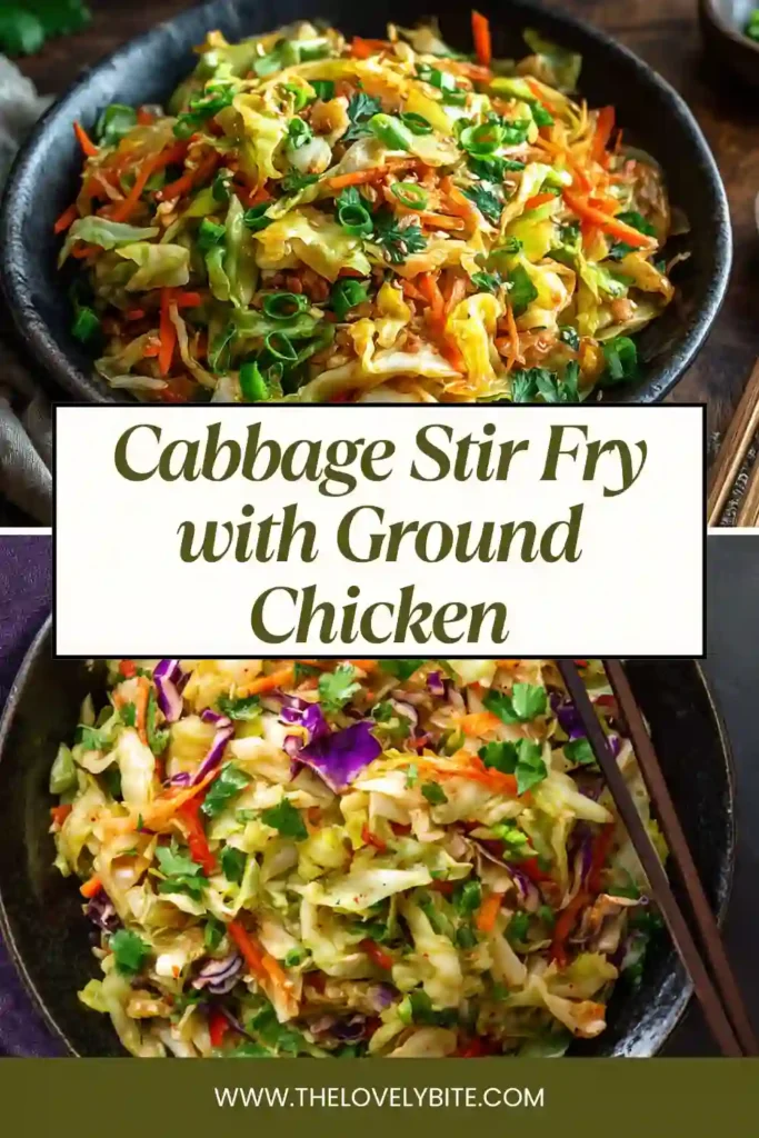 Freshly cooked cabbage stir fry served hot with vibrant carrots and herbs, showcasing a quick homemade meal.