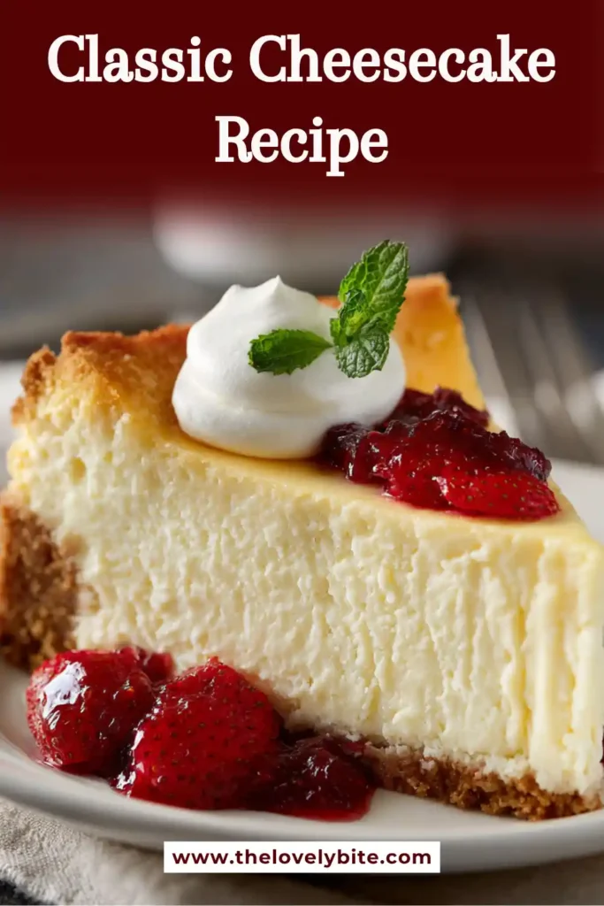 A baked Classic Cheesecake Recipe cooling on a wire rack after baking in a springform pan. The cheesecake has a smooth top and thick creamy texture.