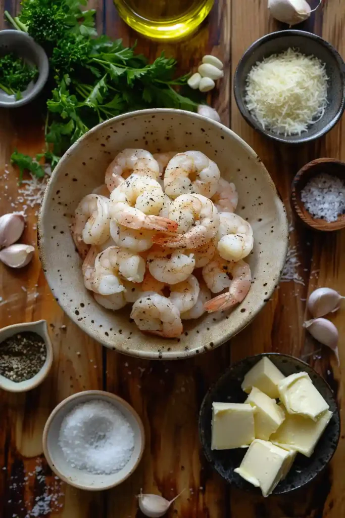 A skillet filled with Creamy Garlic Shrimp in a rich garlic cream sauce topped with fresh parsley. The tender shrimp are coated in a smooth, cheesy sauce perfect for pasta or rice.