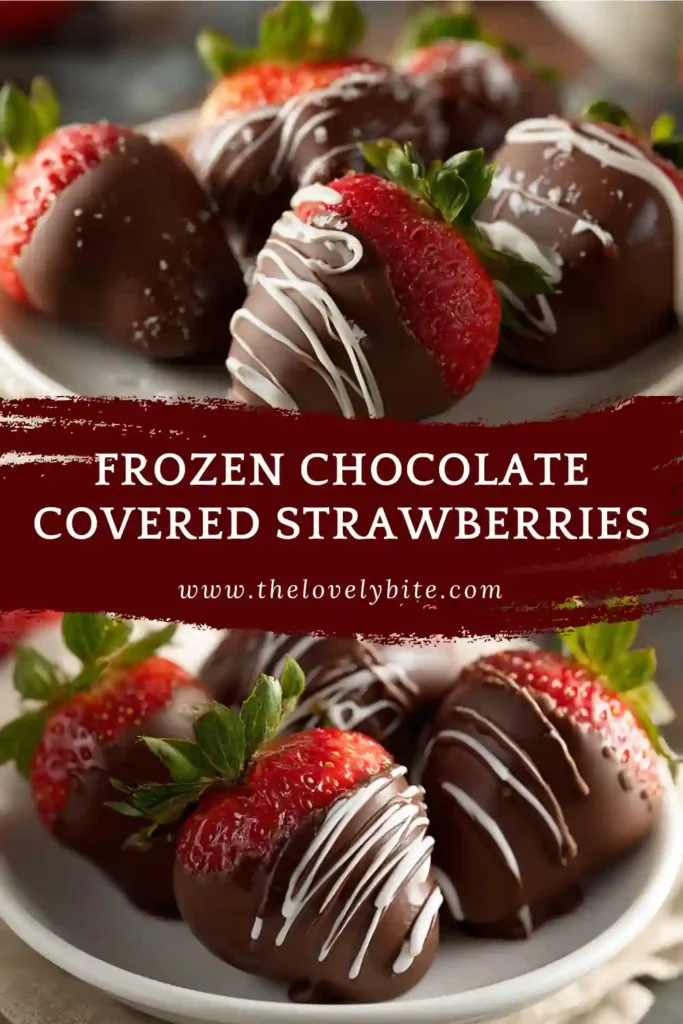 Chocolate dipped frozen strawberries with rich dark chocolate shells and creamy white chocolate centers. These frozen strawberry bites are ideal for healthy desserts and summer entertaining.