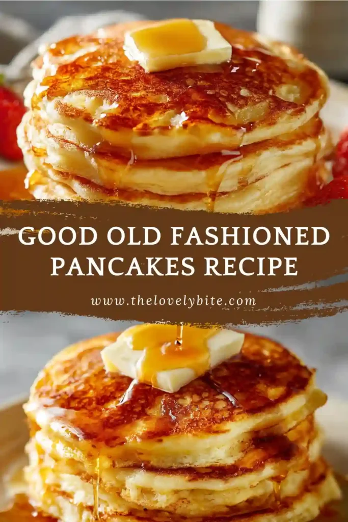 Classic Good Old Fashioned Pancakes cooking on a skillet until golden brown and fluffy. Homemade pancakes made with simple ingredients for a comforting breakfast.