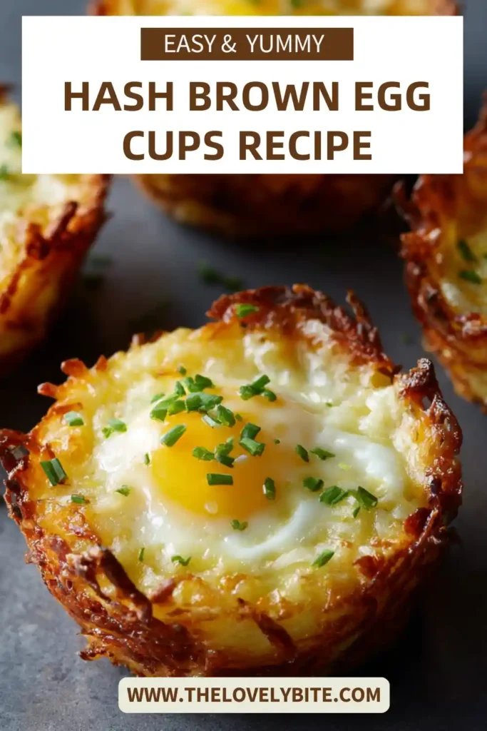 Homemade Hash Brown Egg Cups topped with parsley and cheddar cheese in a muffin pan. These breakfast egg muffins are crispy, hearty, and ideal for brunch or meal prep.