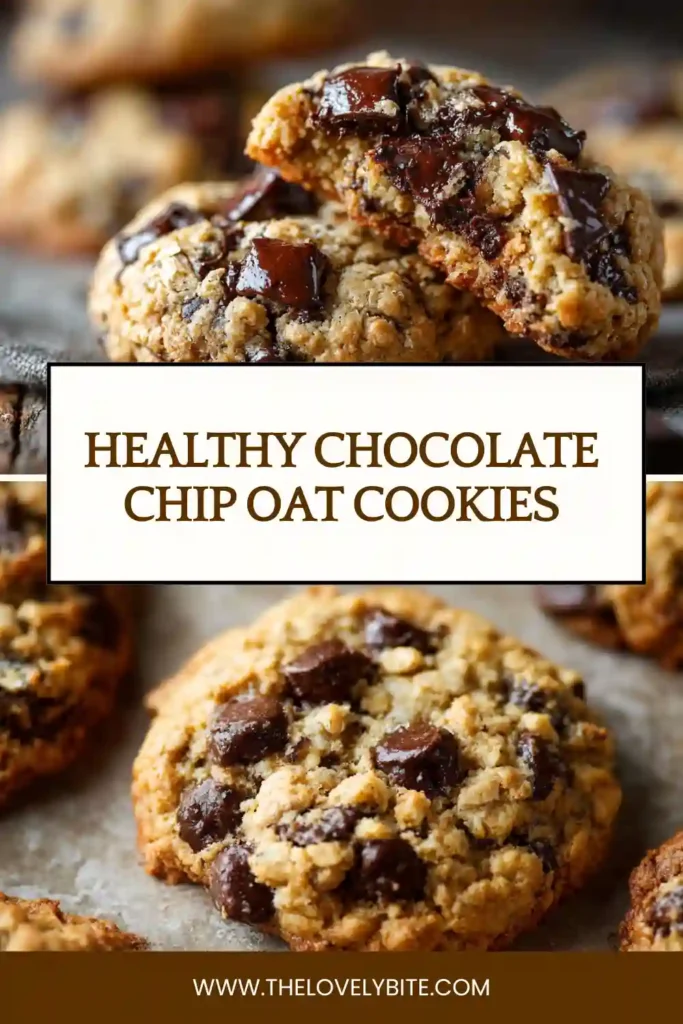 Homemade Healthy Chocolate Chip Oat Cookies baked until lightly golden and filled with sugar-free chocolate chips. Easy healthy oatmeal cookies with almond flour and coconut oil.