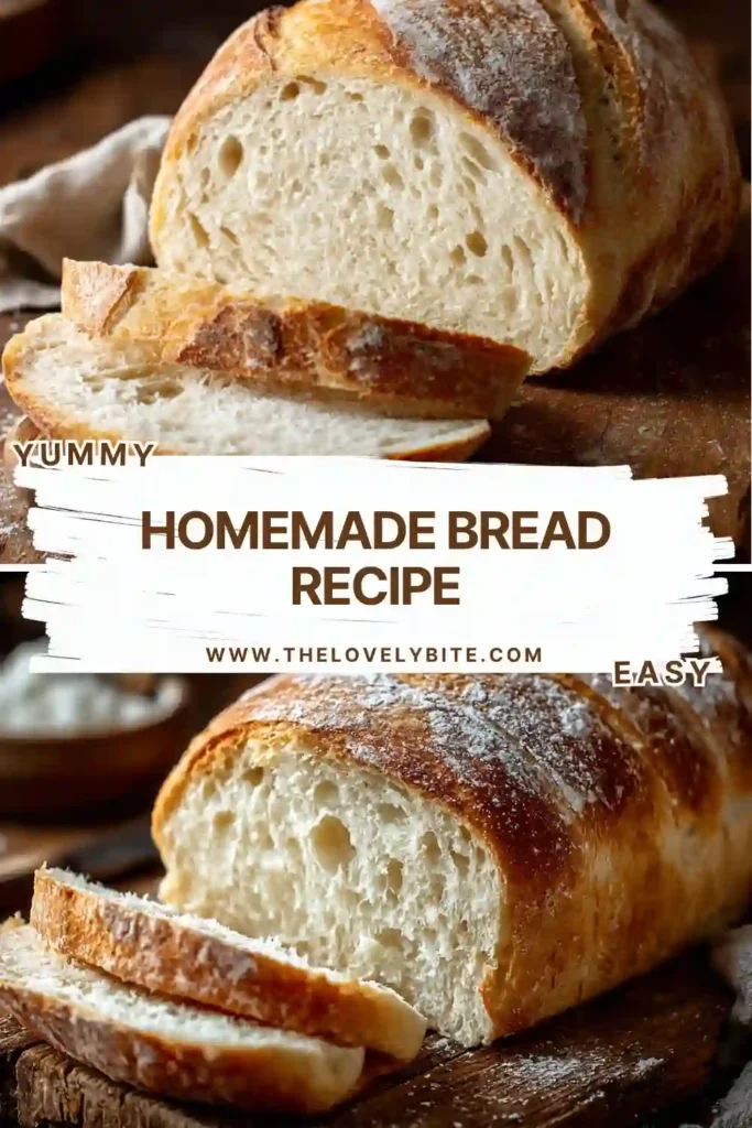 Freshly baked Homemade Bread cooling on a wire rack with golden brown crusts and soft fluffy texture. This easy bread recipe is perfect for sandwiches and toast.