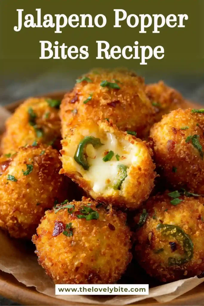 Freshly fried Jalapeno Popper Bites with crunchy bread crumb coating and creamy cheese filling. This easy appetizer recipe is warm, cheesy, and flavorful.