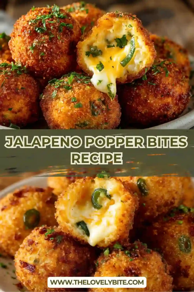 Plate of homemade Jalapeno Popper Bites garnished with herbs and served with dipping sauce. Crispy jalapeno snacks made with cream cheese and turkey bacon.