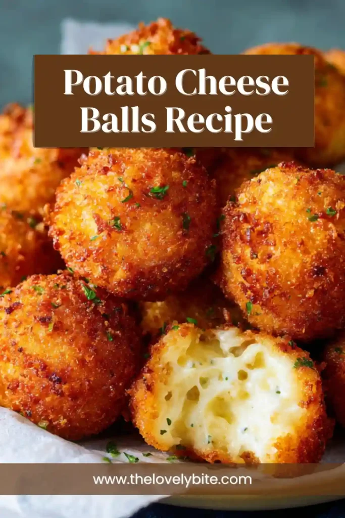 Homemade Potato Cheese Balls with crispy coating and soft mashed potato center.